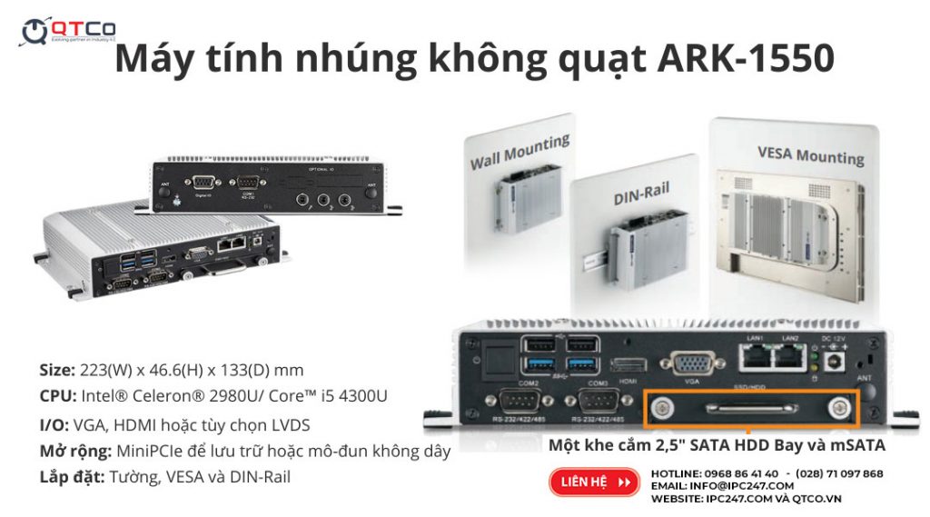Máy tính nhúng công nghiệp không quạt 3 May tinh nhung cong nghiep khong quat