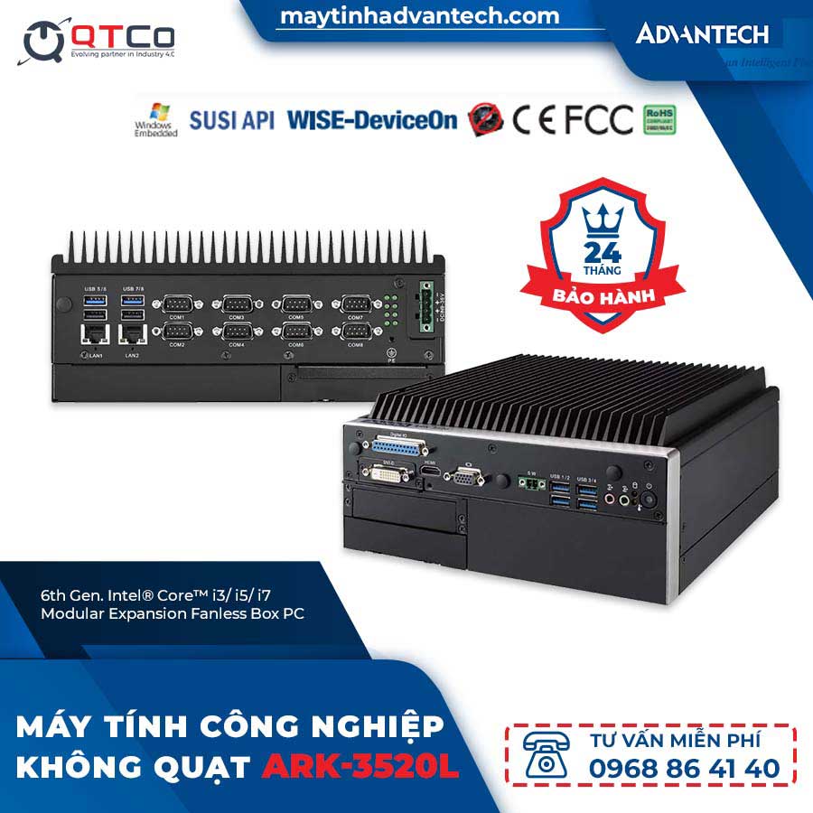 Máy tính nhúng không quạt hiệu suất cao Advantech ARK-3520L-U7A1E 3 ARK-3520L-U7A1E main