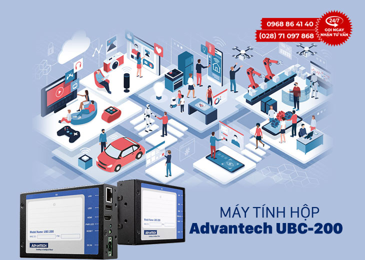 Máy tính hộp Advantech UBC-200 kích thước 111 x 77 x 30 mm dùng cho tủ điện nhỏ