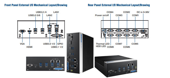 Máy tính nhúng không quạt hiệu suất cao Advantech ARK-3531-00A1 2 Advantech ARK-3531-00A1
