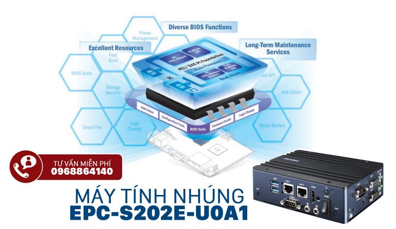 Máy tính nhúng mỏng không quạt EPC-S202E-U0A1