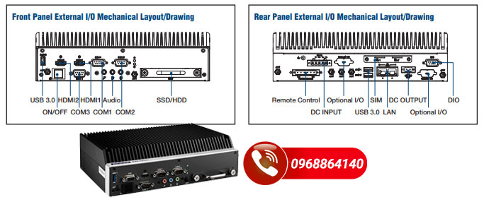 Máy tính cho xe Advantech ARK-2250S-S9A1E 2 Máy tính cho xe Advantech ARK-2250S-S9A1E