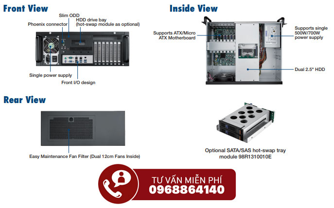 Máy tính công nghiệp Advantech ipc-631 3 Chi tiết kĩ thuật máy tính công nghiệp Advantech ipc-631