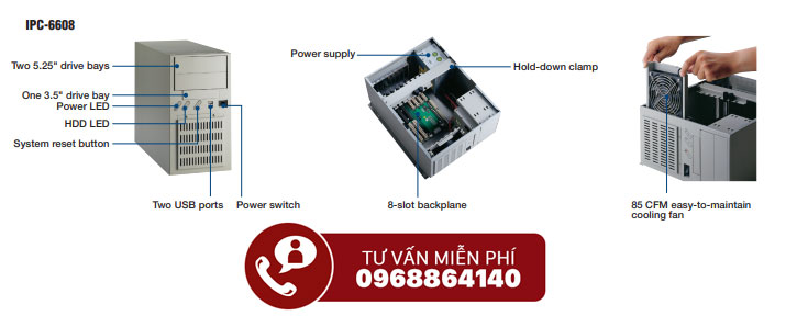 Advantech IPC 6608 2 Máy tính công nghiệp Advantech IPC 6608