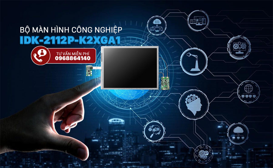 Bộ màn hình công nghiệp Advantech IDK-2112P-K2XGA1 cảm ứng điện dung 12,1 inch