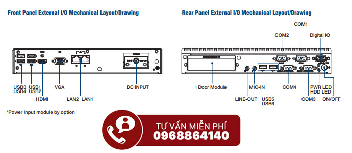 Máy tính hộp không quạt Advantech ARK-2232L-S6A2 2 Máy tính không quạt Advantech ARK-2232L-S6A2