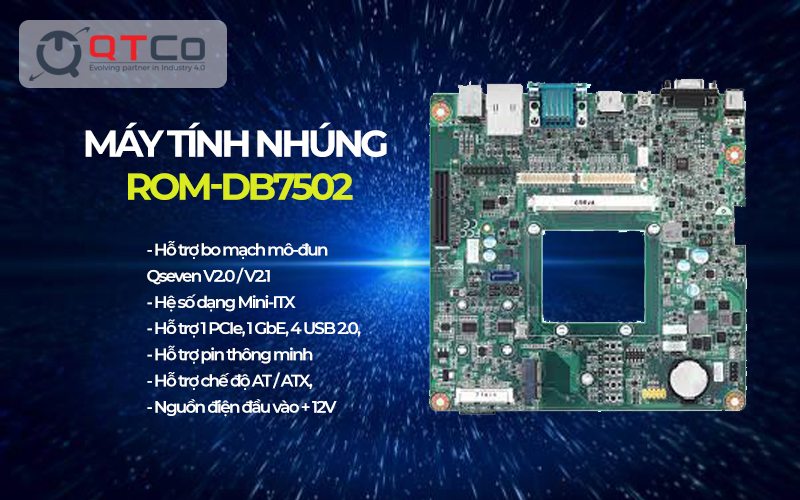 Máy tính nhúng tự động hóa ROM-DB7502 3 Giới thiệu sơ lược về chiếc máy tính nhúng tự động hóa ROM-DB7502