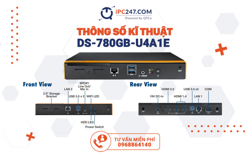 Giải pháp bảng hiệu kỹ thuật số đa màn hình DS-780GB-U4A1E 2 Kỹ thuật số màn hình DS-780GB-U4A1E