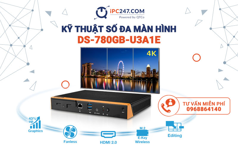 Giải pháp bảng hiệu kỹ thuật số đa màn hình DS-780GB-U3A1E 2 Bảng hiệu kỹ thuật số đa màn hình Advantech DS-780GB-U3A1E