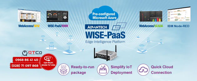 Máy chủ Edge Intelligence EIS-D120 sở hữu gói phần mềm WISE-PaaS được tích hợp sẵn